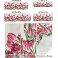 thumbnail image 2 of Spirng Tulips Window Valance Kitchen Short Curtain Panels,Watercolor Pink Flower Rod Pocket Valances Curtains,Retro Linen Window Treatments Drapes for Living Room Bedroom Decor, 2 of 6