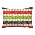 thumbnail image 1 of RYLABLUE Vogue Girly Multicolore Taupe Rouge Vert et Orange Motif Léopard Chevron Rayé Polyester 20 x 30 Pouces Housses de Coussin Rectangulaires avec Fermeture Éclair Cachée Coussin Décoratif pour la Maison, 1 of 1