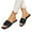 Black, variant on LOVZFMLL Flat Sandals for Women Pleated One Band Slippers for Summer Outdoor Walking Square Toe Open Toe Beach Slides Slip On Brown 6