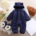 thumbnail image 2 of MEZZALL Baby Boys Snowsuit Winter Warm Outfits With Double Zipper Hooded Romper For Newborn Outdoor Play Daily Soft Baby Dailywear, 2 of 4