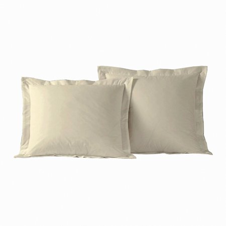 Luxury Ivory Euro Pillow Shams - 2 Pack, Cotton Rich Blend Design, Tailored Bedding Accessories