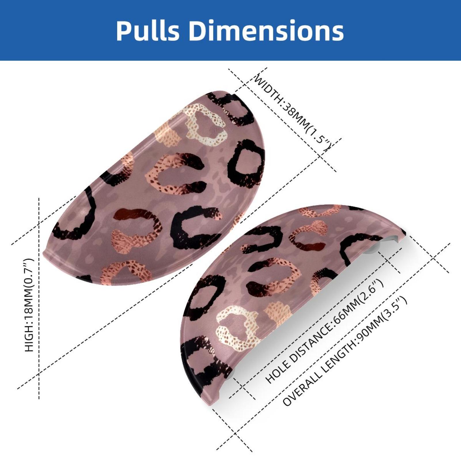PhooArto 6 Pcs Cup Drawer Pulls, Rose and Gold Leopard Pattern Shell Shape Handles Cabinet Knobs for Dresser Cupboard Closet Wardrobe with Screws