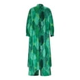 thumbnail image 6 of THDHVS 2 Piece Sets for Women,Womens Outfits,Bohemia 2 Piece Outfits Caftans for Women V Neck Long Cardigan Cover Up Wide Leg Pants Sets Plus Size Green 2XL, 6 of 8