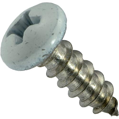 Hard-to-Find Fastener 014973208028 White Phillips Pan Sheet Metal Screws, 8 x 1/2, Piece-100