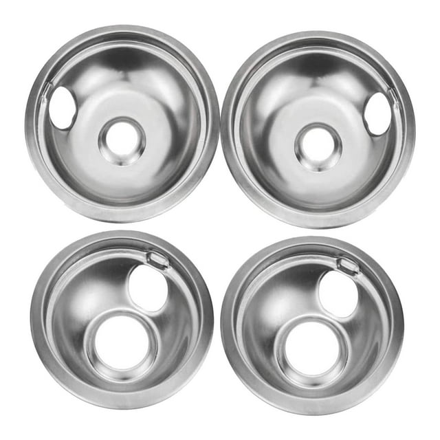 Ensemble de 4 Poêles à Égouttement en Acier Inoxydable pour Cuisinière/brûleur W10278125, Durables et Faciles à Nettoyer avec Ajustement Exact