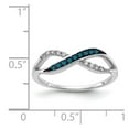 thumbnail image 5 of 14K White Gold Ring Band Diamond Round with Blue and, Size 6, 5 of 5