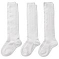 thumbnail image 1 of CLASSROOM Big Girls Uniform Cable Knee Hi Socks - 3 Pack, White, Medium, 1 of 4