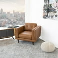 thumbnail image 2 of Tessa Luxury Modern Full Grain Italian Leather Cognac Tan Accent Armchair, 2 of 9