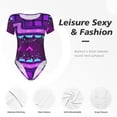 thumbnail image 5 of Lsque Geometry Dash Women's Crew Neck Short Sleeve Bodysuit Basic T Shirts Tops Onesie Adult Cute Pajama-XX-Large, 5 of 8
