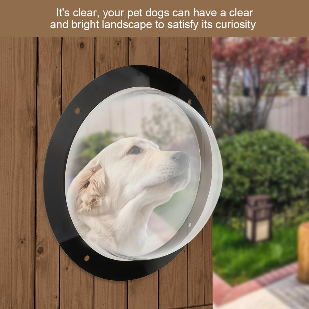 Dog Fence Window for Pet Clear View Dome Pet Peek Window Insert Fence Peek Window Outside Landscape Viewer for Cats Dogs Pets