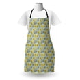 thumbnail image 3 of Floral Apron, High Detail and Fluffy Yellow Dahlias, Unisex Kitchen Bib with Adjustable Neck for Cooking Gardening, Adult Size, Pale Blue Yellow, by Ambesonne, 3 of 4