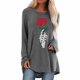 thumbnail image 1 of Camiseta de manga larga suelta con cuello redondo y estampado informal para mujer de Halloween, blusa, camisas Pompotops  FGAJ5061, 1 of 4