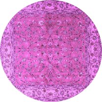 Ahgly Company Indoor Round Persian Purple Traditional Area Rugs, 6' Round