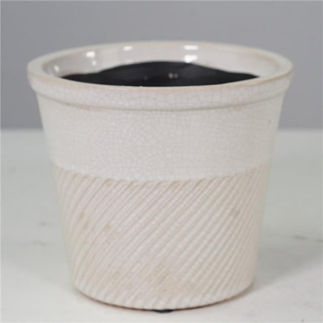 White Glazed Ceramic Planter
