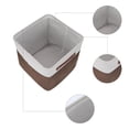 thumbnail image 3 of Unique Bargains Storage Cube Fabric Bin with Handles Dark Brown 11*11*11in, 3 of 6