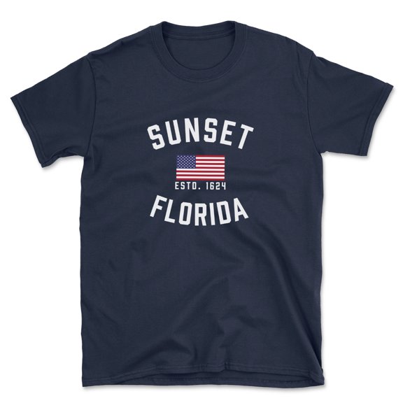 Sunset Florida Patriot Men's Cotton T-Shirt