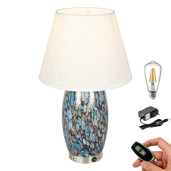 Kiven Cordless Table Lamp,Fabric Dimmable Rustic Farmhouse Bedside Desk Lamps,2700K Warm White, 1-Light Rechargeable Nightstand Lamp for Office Home Decor Bedside B2CDTD4