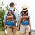 thumbnail image 4 of Easygdp Animals On Noah's Ark2 for Durable Canvas Laptop Backpack - Adjustable Shoulder Strap, Large Capacity, Fits 15-17in Laptops, for School, Work, Travel-Medium, 4 of 5