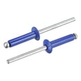 thumbnail image 1 of Unique Bargains Rivets Plats Ronds en Aluminium 4mm x 16mm, Bleu, Lot de 100, 1 of 5