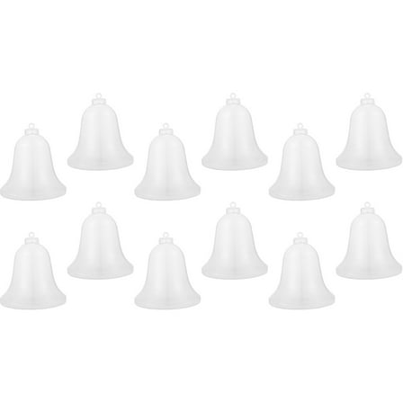 Raindrops 12Pcs Christmas Clear Baubles Fillable Bell Shaped Plastic Ornaments