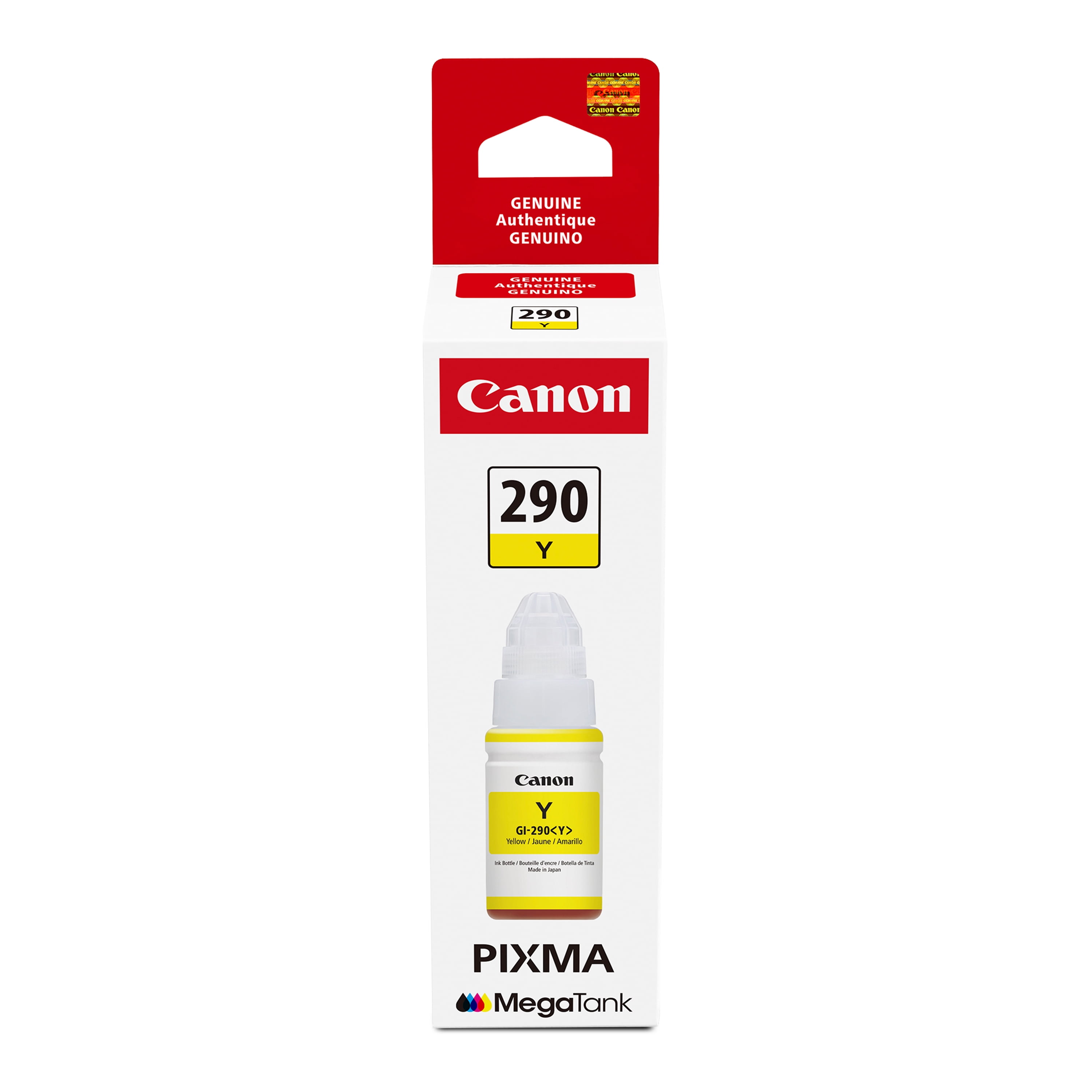 (4 pack) Canon PIXMA GI-290 Ink Bottle Inkjet - Yellow - 7000 Pages - 2.37 fl oz - 1 Each