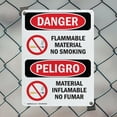 thumbnail image 5 of (2 Pack) Flammable Material No Smoking Bilingual OSHA Danger Sign 7 Inch X 10 Inch Plastic Sign, Weather Resistant, UV Protected for Workplace, Business, and Construction Site, Made in, 5 of 8