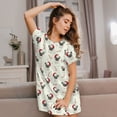thumbnail image 3 of Kdxio Christmas Pug Dog Pattern Womens Short Sleeve Sleepshirt Scoopneck Cute Nightdress Ruffle Comfy Nightgown, 3 of 6