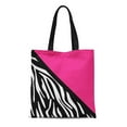 thumbnail image 1 of JSDART Canvas Tote Bag Stripes Zebra and Pink Striped Pattern Black Reusable Handbag Shoulder Grocery Shopping Bags, 1 of 1