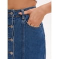 thumbnail image 5 of DARING DIVA Women's Denim Pockets Knee Length Jean Skirts Small Blue, 5 of 7