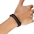 thumbnail image 3 of 2 Pcs Men's Handwoven Bracelets Black Gemstone Matte Agate Stone Healing Spiritual Beaded Bracelet for Men or Women Gift Idea for Men, 3 of 7