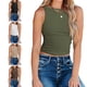 thumbnail image 4 of Camiseta sin mangas para mujer, cuello redondo, tejido, espalda abierta, chaleco sin espalda para uso de verano, 4 of 6