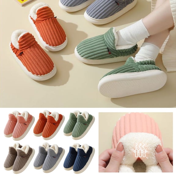 Unisex Winter Plush Slipper Boots Indoor Outdoor Warm Ankle Bootie for Mens Women thermal Foot Warmer Shoes Cotton Fleece Lining Anti-Slip Sole Booties Size 38-45 Yellow