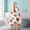 thumbnail image 6 of White Background Football Helmets Pattern Hooded Bath Towel，50"x30" for Ages 3 To 12 Kids, Quick Dry Lightweight Soft Microfiber Hood Beach Towel Cover Up for Kids, 6 of 7