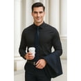 thumbnail image 3 of Mens Dress Shirts Long Sleeve Button Down Shirts for Men Solid Color Formal Casual Shirts with Pocket Black XXL, 3 of 7