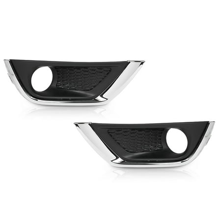 2pcs Bumper Fog Light Covers Bezel Chrome Trim Plastic Fit For 2017-2019 Jeep Compass