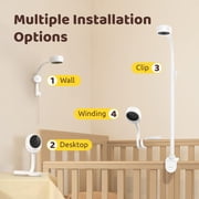 NETVUE Peekababy Baby Camera Monitor, Wireless Baby Monitor with Camera & Audio, 4-in-1 Crib Mount, Smart App, Sleep Analysis & Two-Way Talk