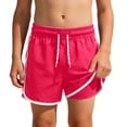 thumbnail image 2 of HOWPAY Boys Swim Trunks Quick Dry Elastic Waist Swim Shorts with Compression Liner Lightweight Breathable Stretch Casual Swim Bottom Hot Pink, 2 of 4