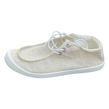 

sandals for Women Women Soft Sole Massage Flat Sneakers Fashion Casual Lace Up Casual Shoes Soft Sole Sneakers Cotton Dress Sandals for Women Beige