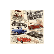 IHR 3-Ply Deluxe Paper Napkins, 20-Count Lunch Size, 6.5" x 6.5", Classic Cars