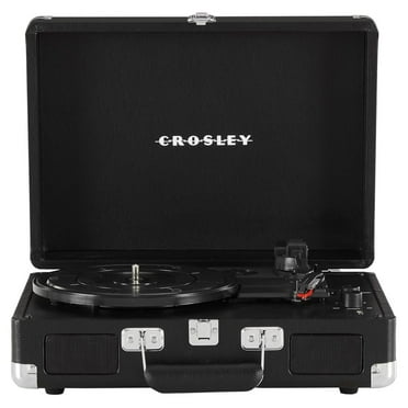 CR8005DP-BK1 Cruiser Plus Vintage 3-Speed Bluetooth in/Out Suitcase Vinyl Record Player Turntable, Black