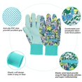 thumbnail image 3 of Guantes de jardinería JUMPHIGH para mujer con estampado floral, 4 pares, tamaño mediano, 3 of 7