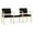 Black-Natural, variant on Lenox Wood Reception Waiting 2-Seat Tandem Center Table / Natural Wood / Black