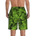 thumbnail image 3 of KLL Tiny Green Fern Leaves Men's Casual Summer Beach Shorts Hawaiian Shorts with Pockets-X-Large, 3 of 5