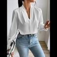 thumbnail image 4 of Blusas de Trabajo para Mujer, Blusas de Larga, Blusas de Oficina con Cuello en V, Blusas de para Mujer XXL, 4 of 10