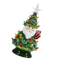Colorful christmas-tree Santa Figurine Indoor Resin Decoration With Energy Efficient Lighting