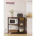 thumbnail image 2 of Baker's Rack, Coffee Bar Stand with Charging Station, Storage Shelves, Pull-Out Wire Basket, Table for Microwave, Kitchen, Rustic Walnut, 2 of 8