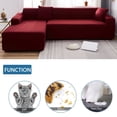 thumbnail image 3 of Dowbom 2 Pieces Sectional Couch Cover,Stretch L Shape Sofa Slipcover Universal Anti-Slip Waterproof Sofa Cover with 2 Pillowcase Furniture Protector for Kids Pets-2+4 Seater-J, 3 of 6