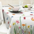 thumbnail image 2 of AnyDesign Spring Tablecloth Floral Table Cover Watercolor Flower Butterfly Washable Table Cloth 60 x 102 Inch Rectangle Picnic Hiking Camper Table Cloth for Party Supplies Home Kitchen Table Decor, 2 of 5