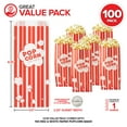 thumbnail image 2 of 1 oz Paper Popcorn Bags Bulk (100 Pack) Small Red & White Pop-corn Bag Disposable for Carnival Themed Party, Movie Night, Halloween, Popcorn Machine Accessories & Supplies, Individual Servings, 2 of 7