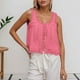 thumbnail image 2 of Camiseta sin mangas de encaje de colores lisos para mujer - Top tipo chaleco ajustado, 2 of 5